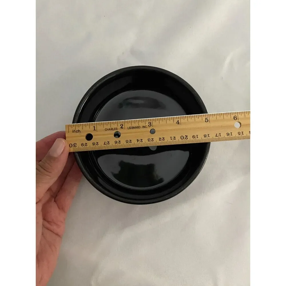 3 Whisker City Ceramic Cat Food Water Bowl Black